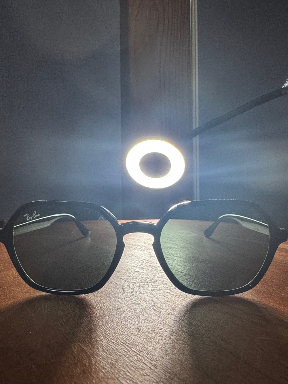 Ray-Ban Men’s Black Frame Sunglasses with Dark Lenses